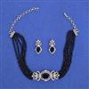 American Diamond Choker Necklace with Rhodium Plating