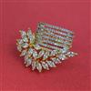 American Diamond Adjustable Ring with Rhodium Plating 2 Tone Plating Mehndi Plating