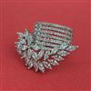 American Diamond Adjustable Ring with Rhodium Plating 2 Tone Plating Mehndi Plating
