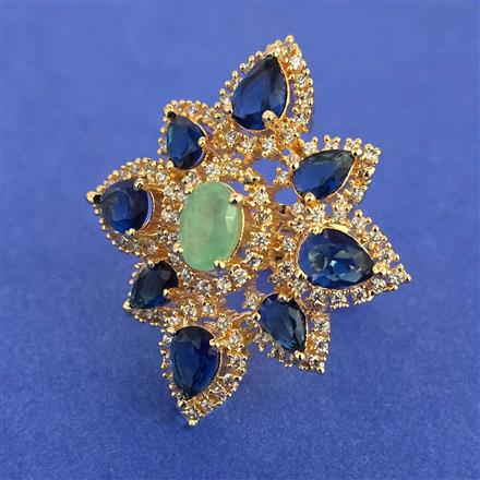 American Diamond Adjustable Ring with Carat Plating