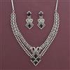 American Diamond Classic Necklace with Rhodium Plating