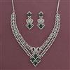 American Diamond Classic Necklace with Rhodium Plating