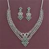 American Diamond Classic Necklace with Rhodium Plating