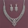 American Diamond Classic Necklace with Rhodium Plating