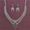 American Diamond Classic Necklace with Rhodium Plating