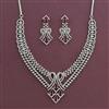 American Diamond Classic Necklace with Rhodium Plating