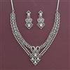 American Diamond Classic Necklace with Rhodium Plating
