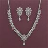 American Diamond Classic Necklace with Rhodium Plating