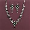 American Diamond Classic Necklace with Rhodium Plating