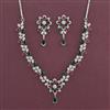 American Diamond Classic Necklace with Rhodium Plating