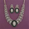 American Diamond Classic Necklace with Mehndi Plating
