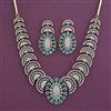 American Diamond Classic Necklace with Mehndi Plating