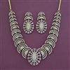 American Diamond Classic Necklace with Mehndi Plating