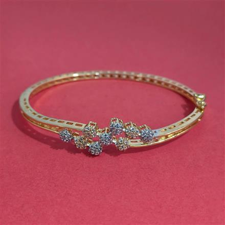 American Diamond Openable kada with Rhodium Plating 2 Tone Plating Mehndi Plating