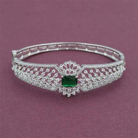 American Diamond Openable kada with Rhodium Plating