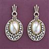 American Diamond Moti Earring with Rhodium Plating 2 Tone Plating Mehndi Plating