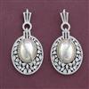 American Diamond Moti Earring with Rhodium Plating 2 Tone Plating Mehndi Plating