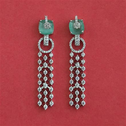 American Diamond Classic Earring with Rhodium Plating