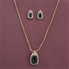 American Diamond Classic Pendant Set with 2 Tone Plating