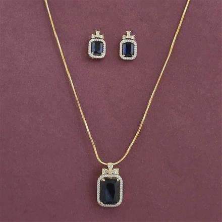 American Diamond Classic Pendant Set with 2 Tone Plating
