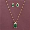 American Diamond Classic Pendant Set with 2 Tone Plating