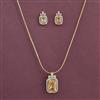 American Diamond Classic Pendant Set with 2 Tone Plating