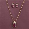 American Diamond Classic Pendant Set with 2 Tone Plating