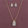 American Diamond Classic Pendant Set with 2 Tone Plating
