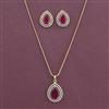 American Diamond Classic Pendant Set with 2 Tone Plating
