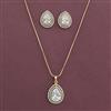 American Diamond Classic Pendant Set with 2 Tone Plating