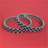 American Diamond 2 Pc Classic Bangles with Rhodium Plating