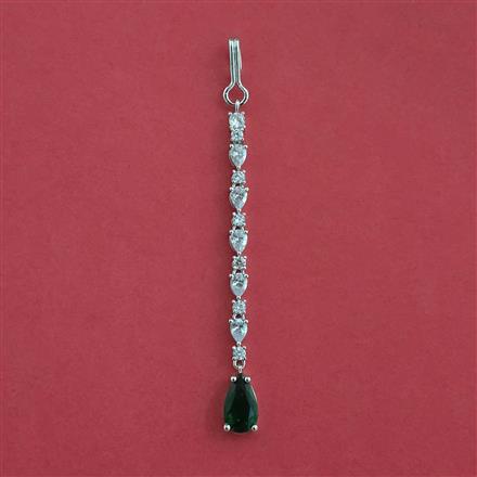 American Diamond Classic Tikka with Rhodium Plating