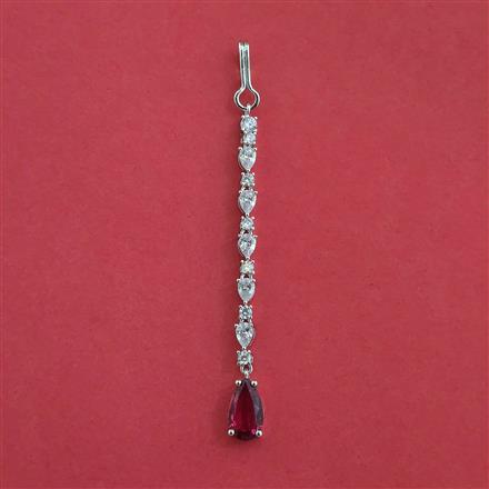 American Diamond Classic Tikka with Rhodium Plating