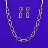 American Diamond Classic Necklace with Rhodium Plating 2 Tone Plating