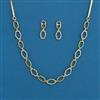 American Diamond Delicate Necklace with Rhodium Plating 2 Tone Plating