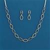 American Diamond Delicate Necklace with Rhodium Plating 2 Tone Plating