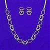 American Diamond Classic Necklace with Rhodium Plating 2 Tone Plating