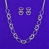 American Diamond Classic Necklace with Rhodium Plating 2 Tone Plating