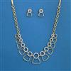 American Diamond Delicate Necklace with Rhodium Plating 2 Tone Plating