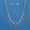American Diamond Delicate Necklace with Rhodium Plating 2 Tone Plating