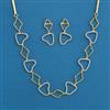 American Diamond Delicate Necklace with Rhodium Plating 2 Tone Plating