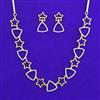 American Diamond Classic Necklace with Rhodium Plating 2 Tone Plating