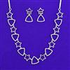 American Diamond Classic Necklace with Rhodium Plating 2 Tone Plating