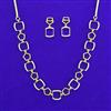 American Diamond Classic Necklace with Rhodium Plating 2 Tone Plating
