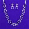 American Diamond Classic Necklace with Rhodium Plating 2 Tone Plating