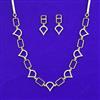 American Diamond Classic Necklace with Rhodium Plating 2 Tone Plating