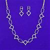 American Diamond Classic Necklace with Rhodium Plating 2 Tone Plating