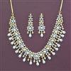 American Diamond Classic Necklace with Rhodium Plating 2 Tone Plating