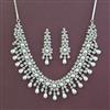 American Diamond Classic Necklace with Rhodium Plating 2 Tone Plating