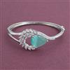 American Diamond Openable kada with Rhodium Plating